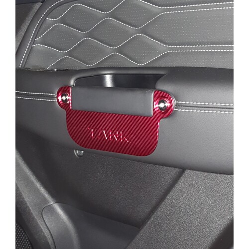 TANK 300 Interior Door Armrest Handle Pocket Storage Cover RED Carbon 4 pcs