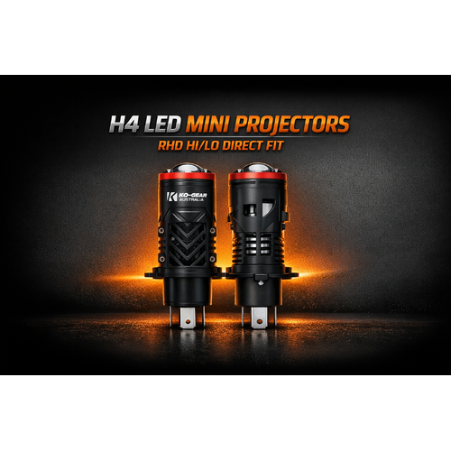 H4 LED Mini Projector RHD Hi/Lo Direct Fit (pair)