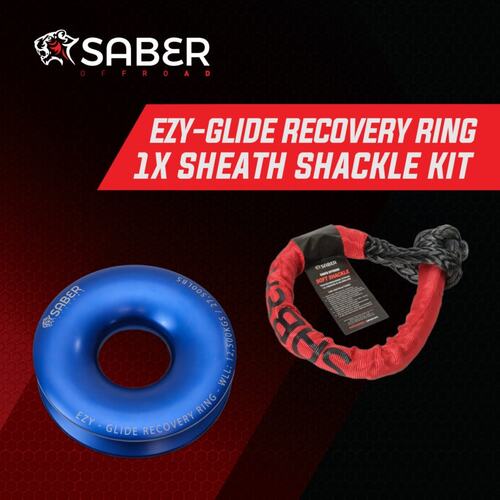 Ezy-Glide 12,500 WLL Recovery Ring & Bag - Blue & Sheath Soft Shackle Kit